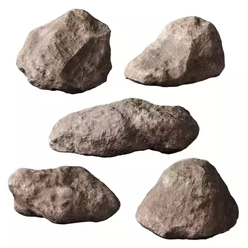 Low Poly Stones Set 04 3D model
