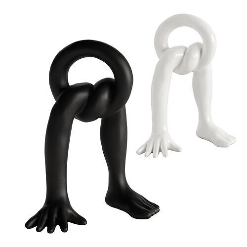 Black and white abstract sculpture of hands and feet 3D model