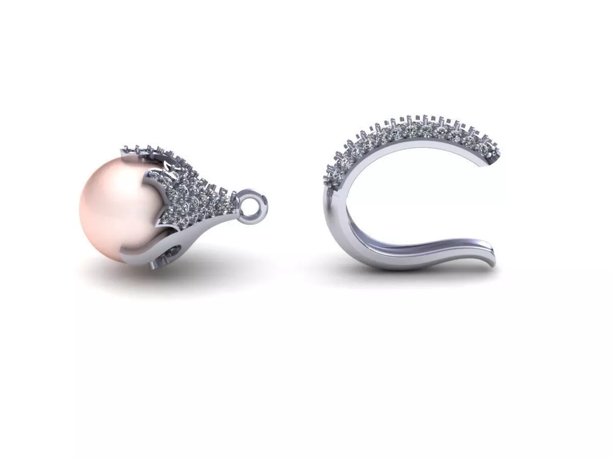 Pear Drop Precious Earring 3D print model