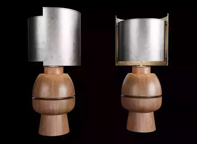 Chios Oak Two Lamp Low-poly 3D model