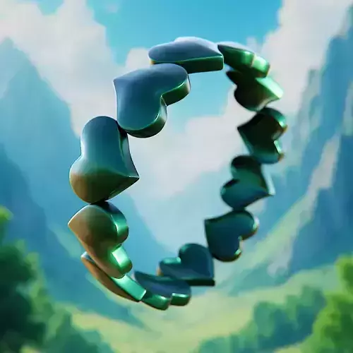 Evergreen Love Band - Heart Loop Print-Ready 3D Ring 76