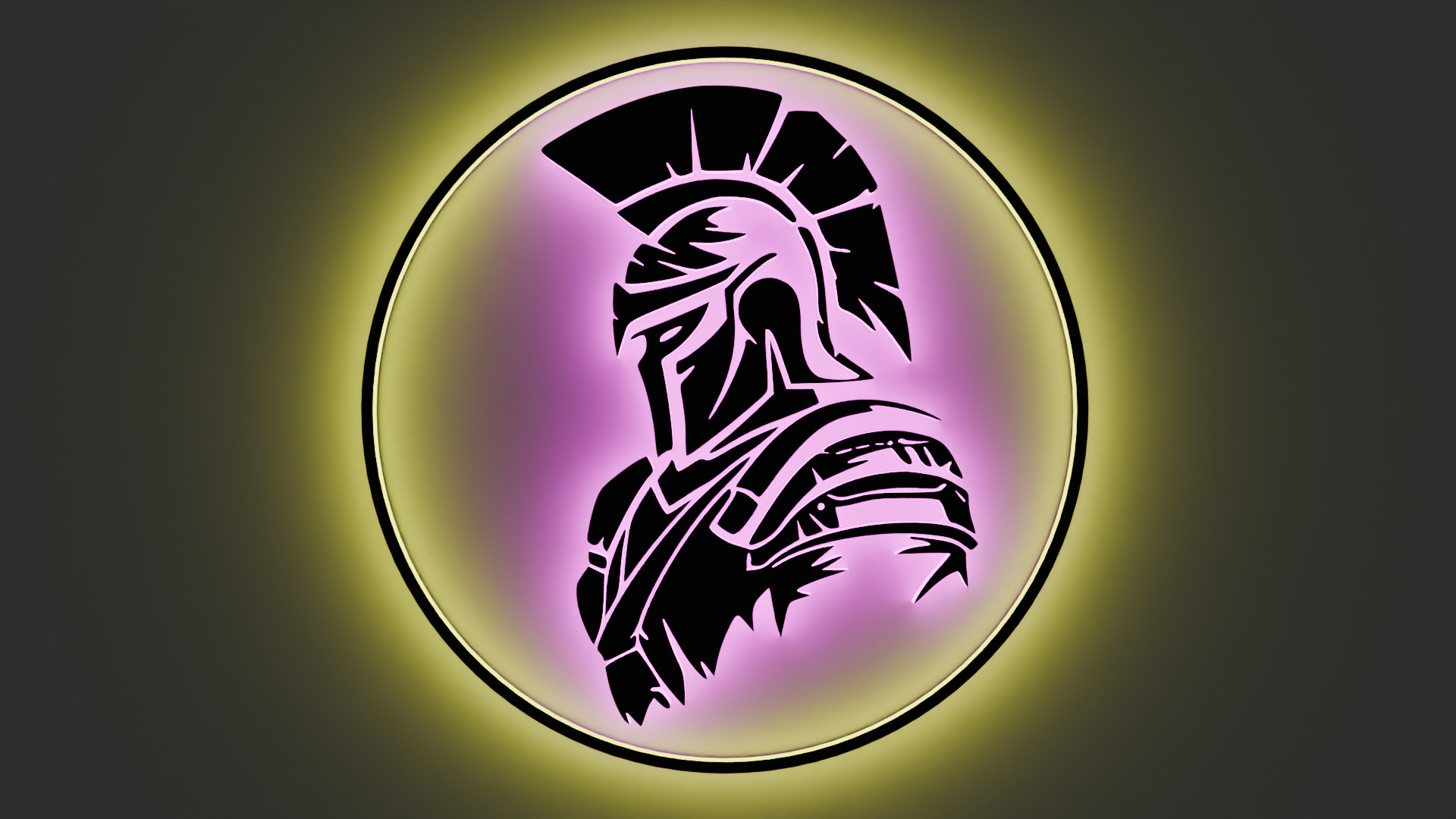 A stylized Spartan warrior in a helmet 3d model logo 3D print model_1