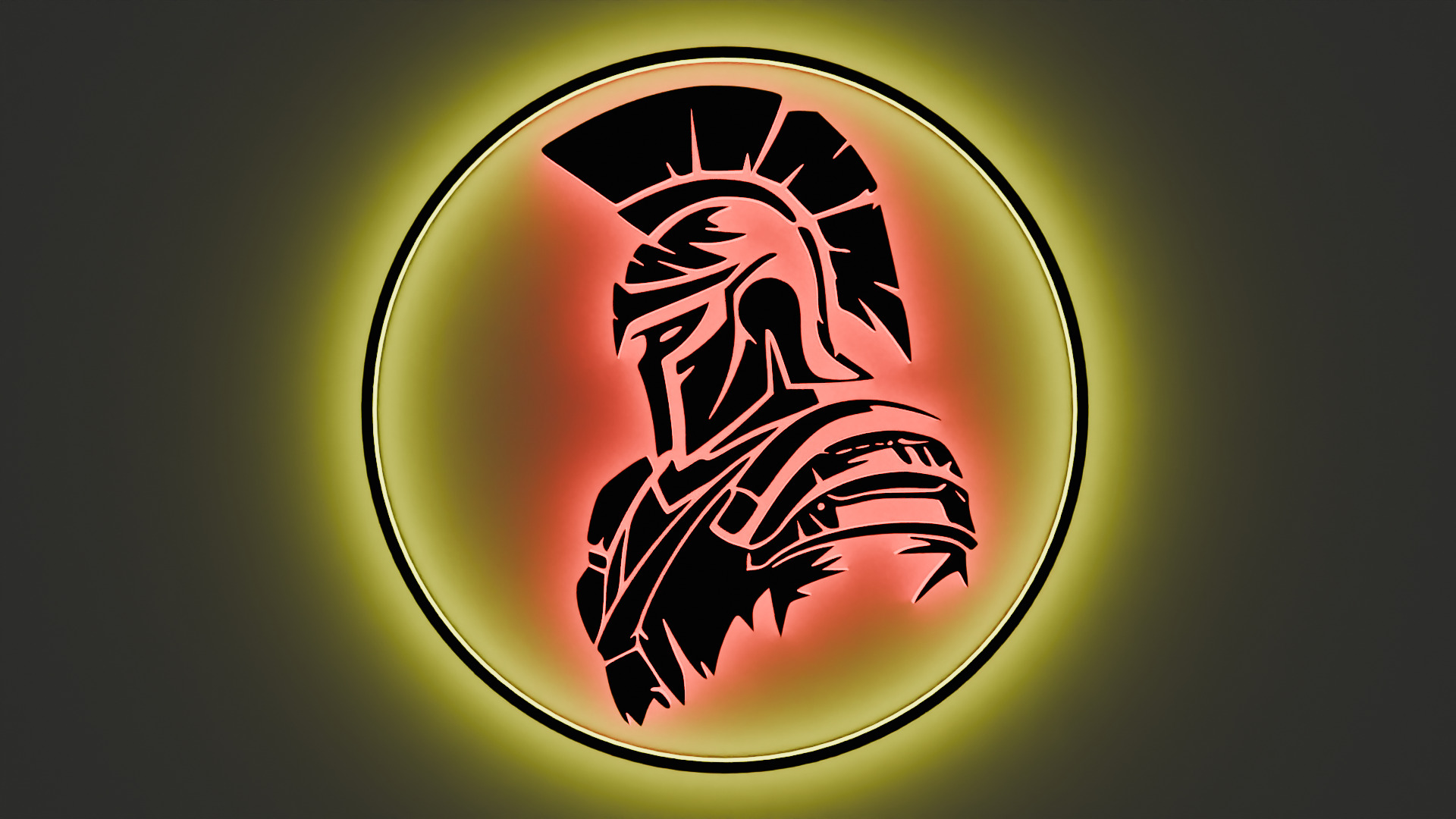 A stylized Spartan warrior in a helmet 3d model logo 3D print model_2
