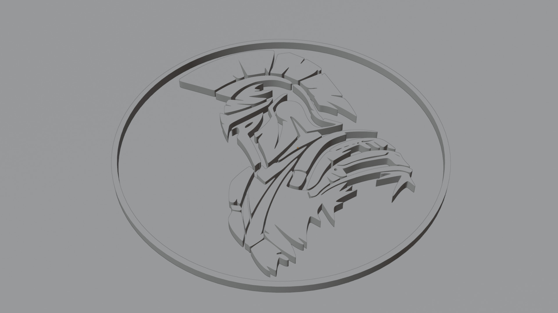 A stylized Spartan warrior in a helmet 3d model logo 3D print model_8