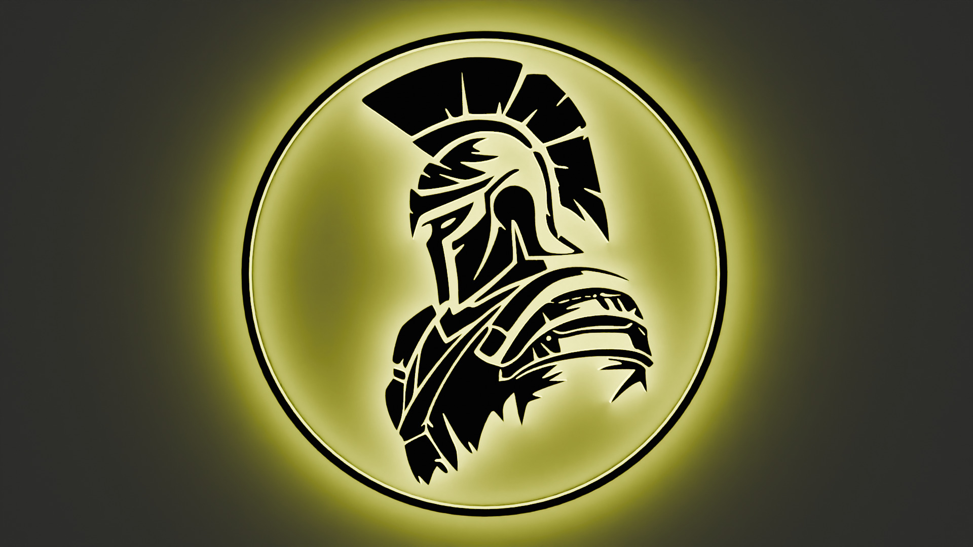 A stylized Spartan warrior in a helmet 3d model logo 3D print model_3