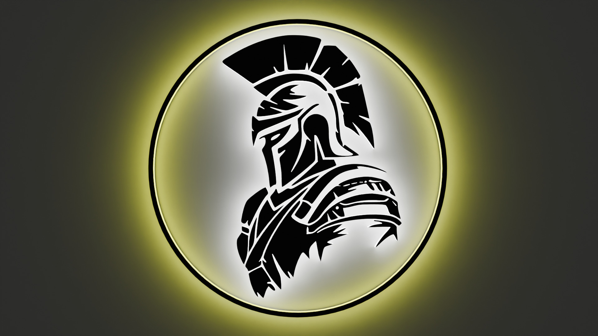A stylized Spartan warrior in a helmet 3d model logo 3D print model_6