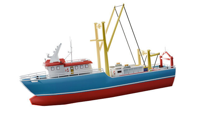 Low poly Boat Low-poly 3D model