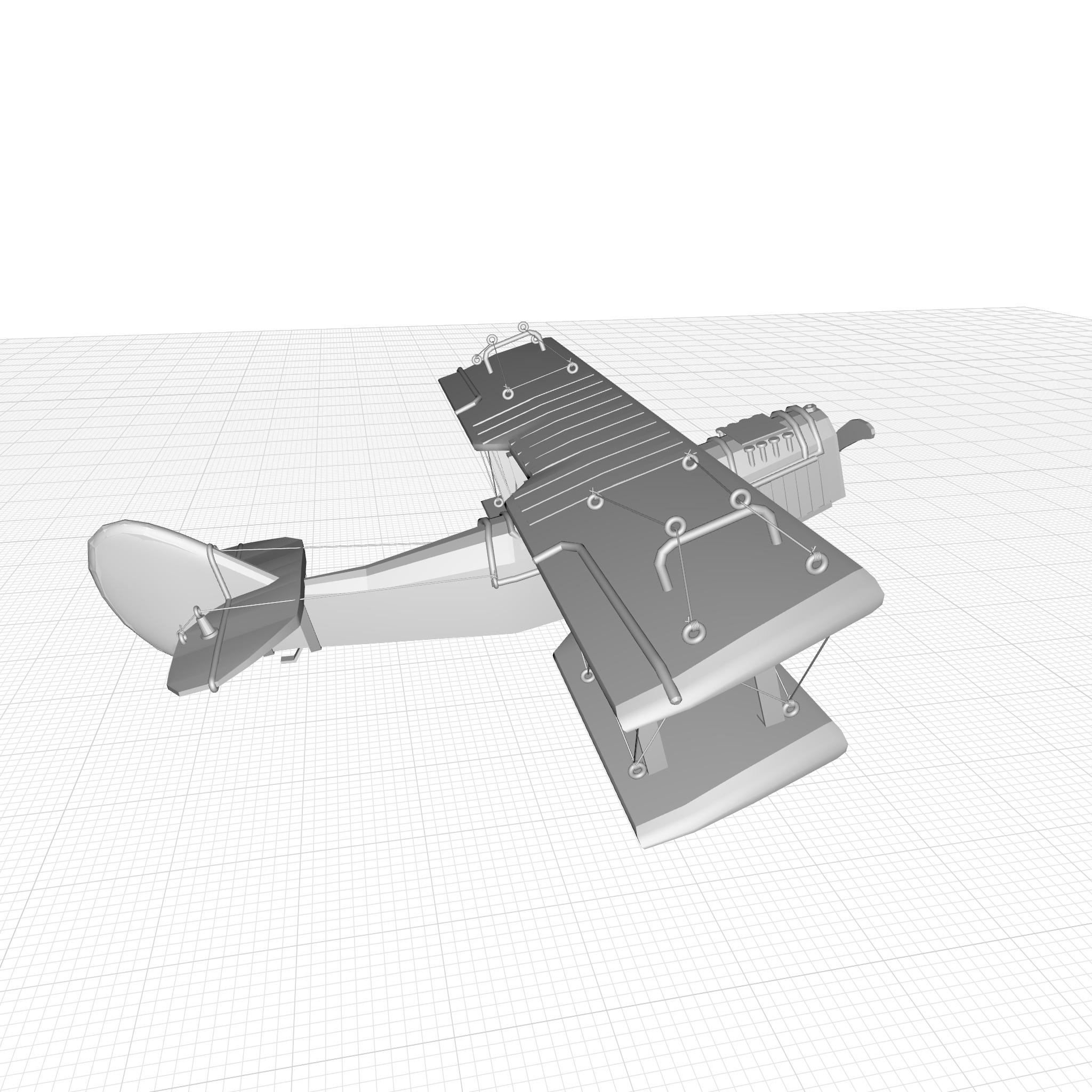 1918 Curtiss JN-4 Model Plane 3D model_6