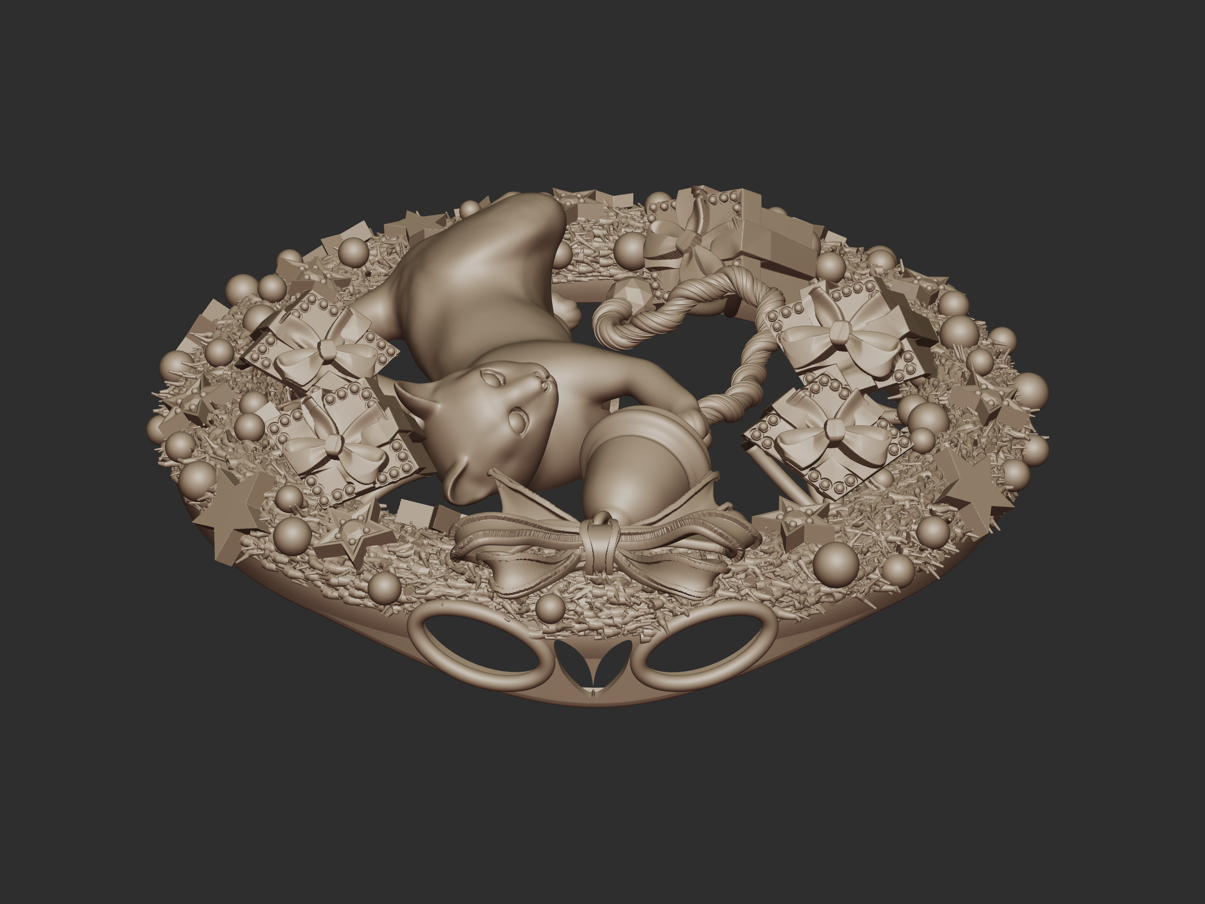 The Christmas Chime Cat Pendant 3D print model_10