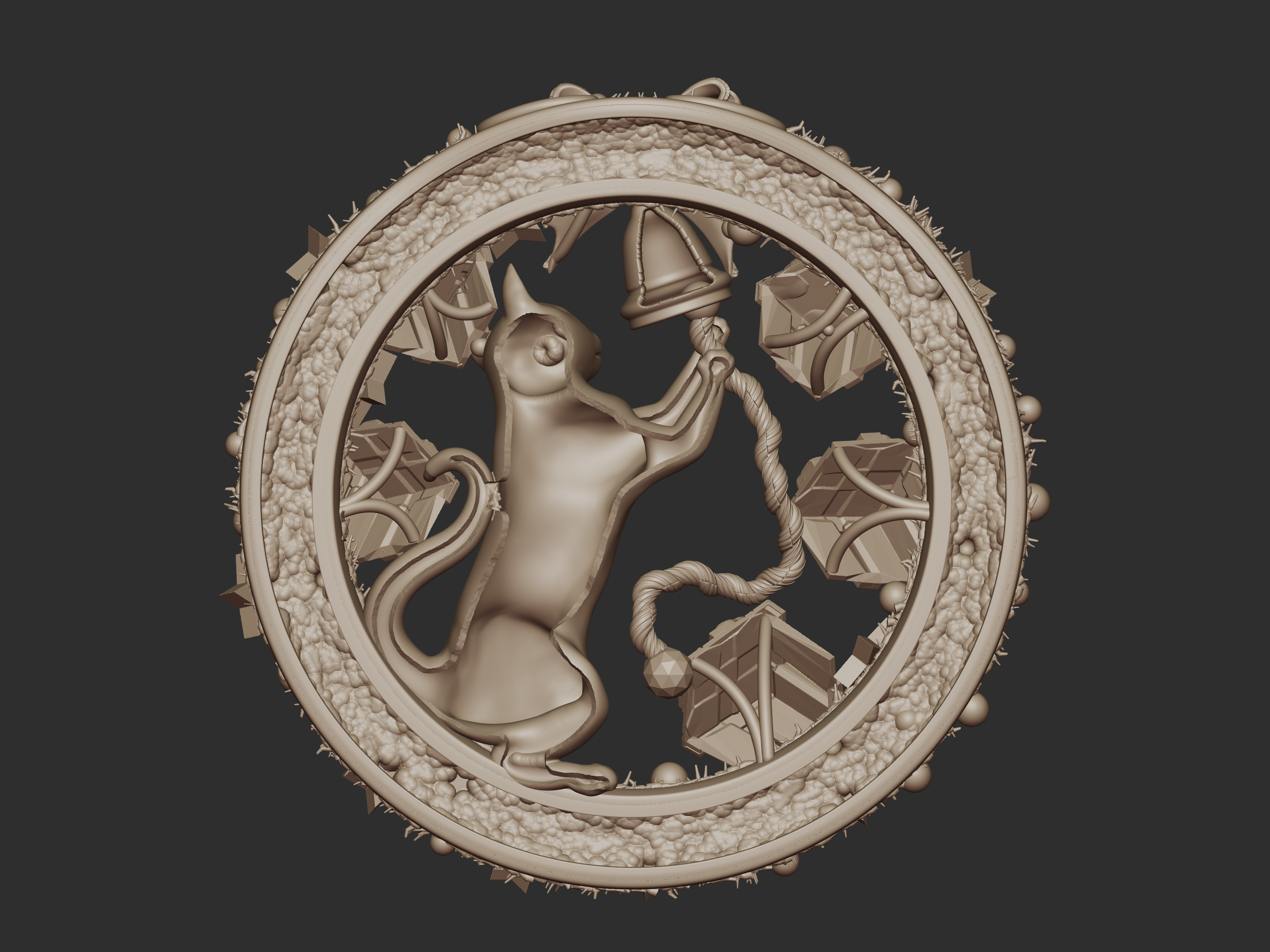 The Christmas Chime Cat Pendant 3D print model_12