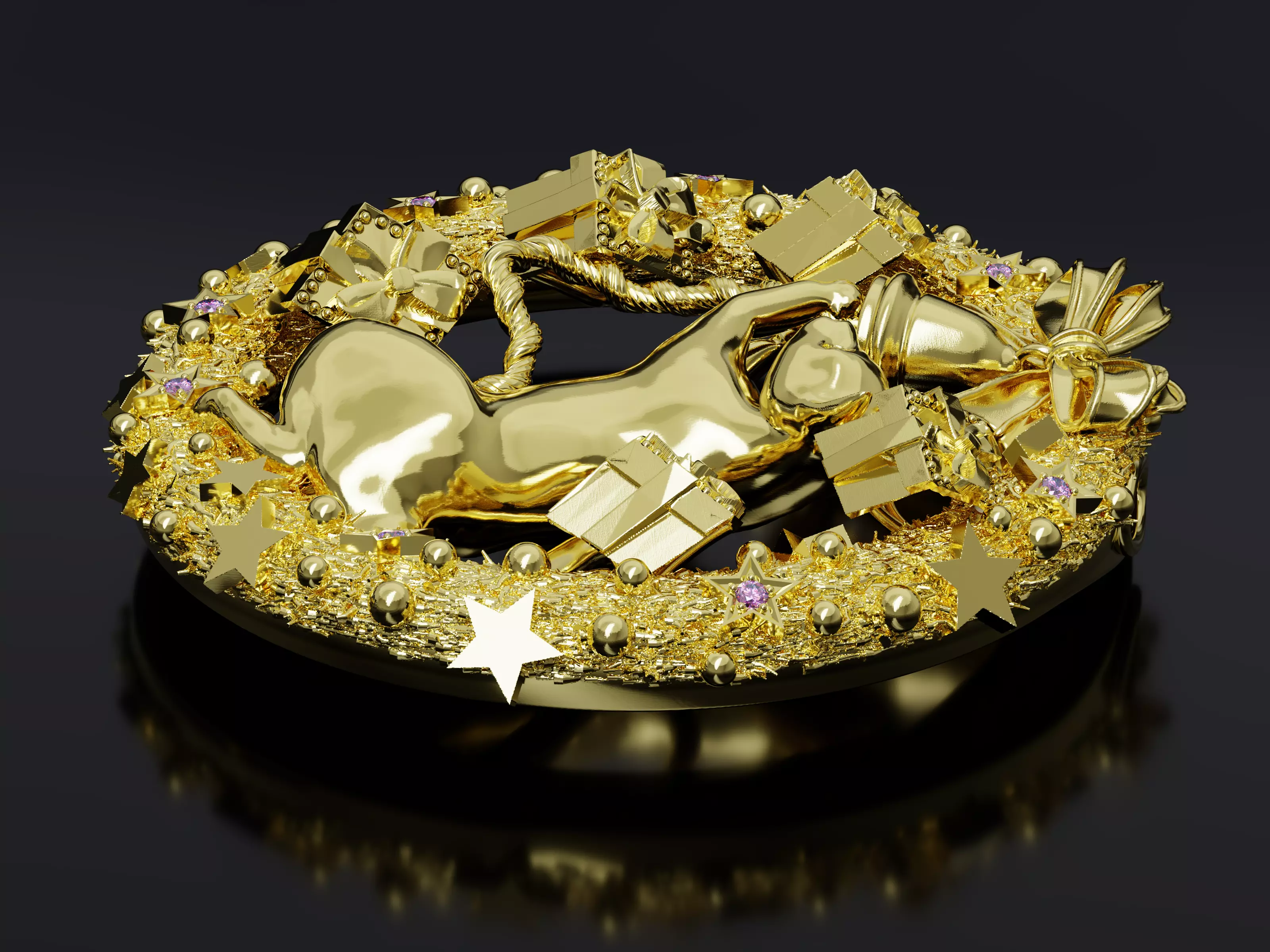 The Christmas Chime Cat Pendant 3D print model_4