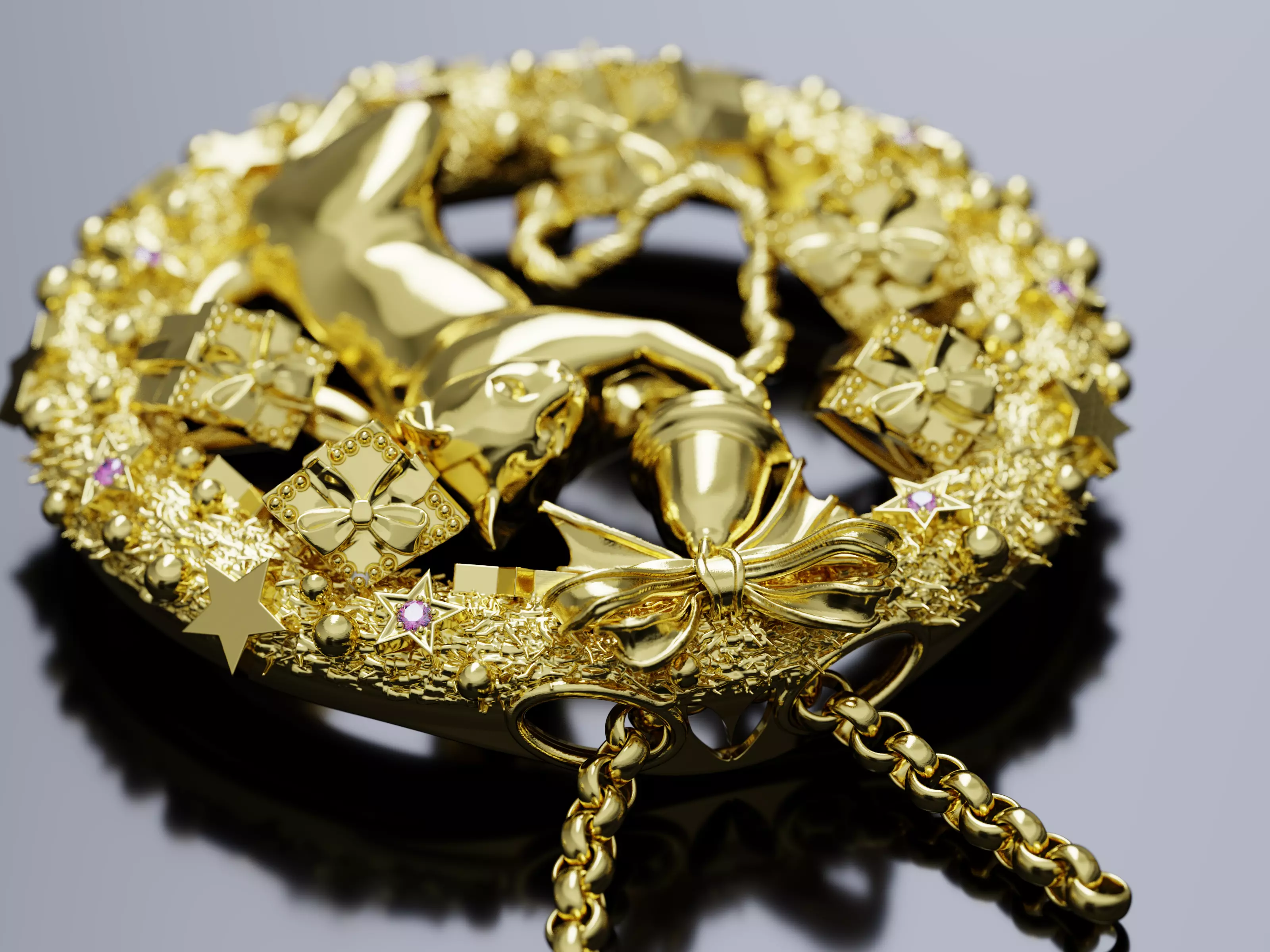 The Christmas Chime Cat Pendant 3D print model_6