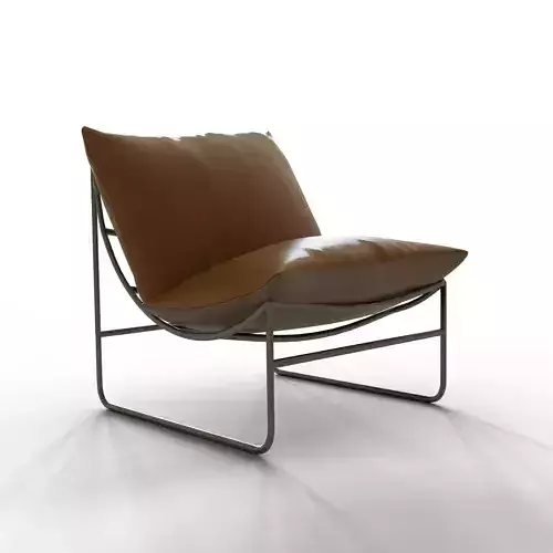 Brown Leather Occasional Chair