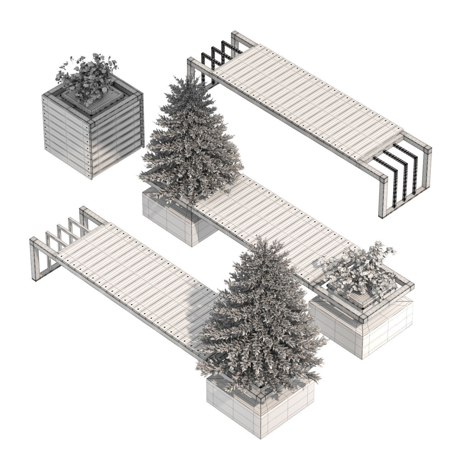 Urban Furniture 01 3D model_2