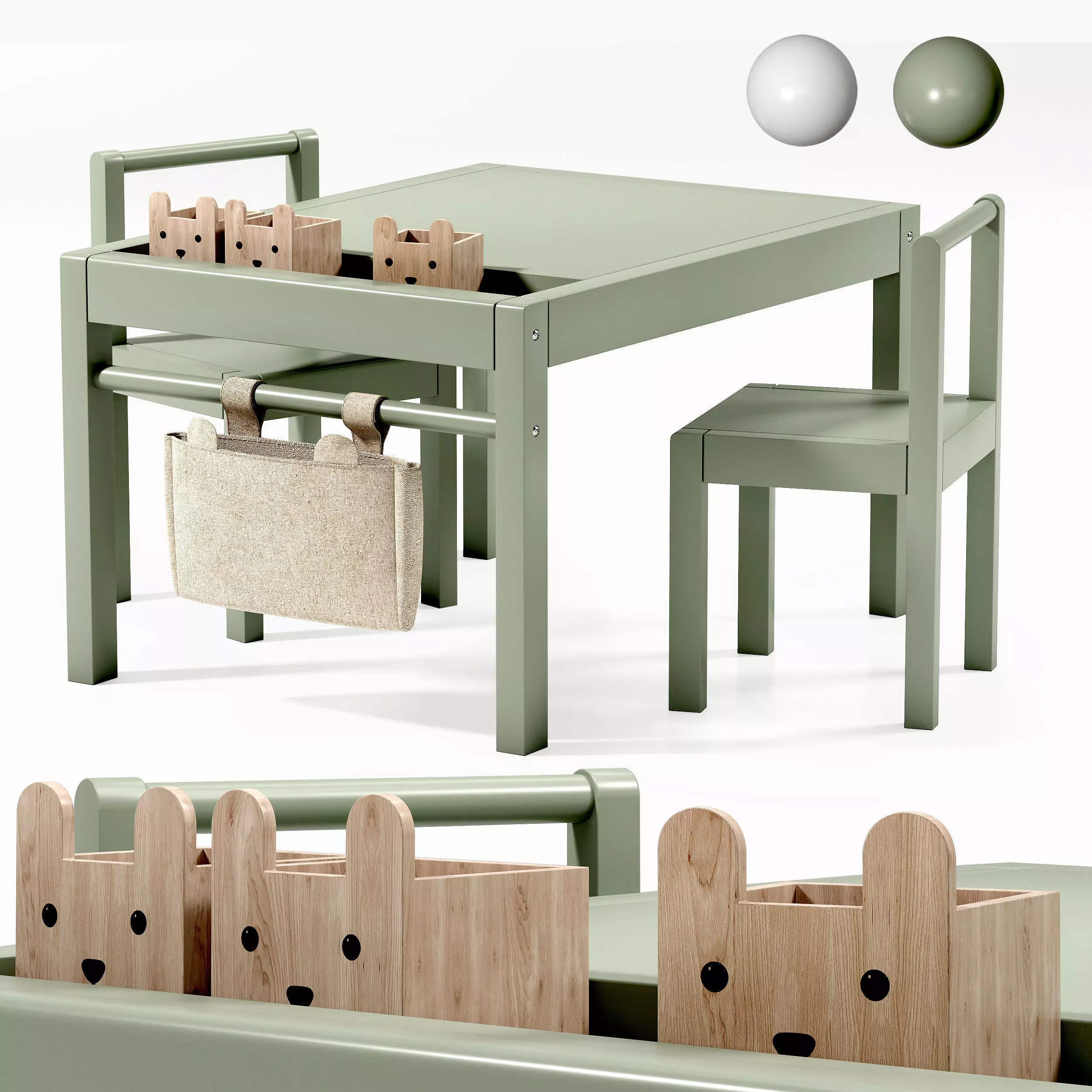 Kids Play Table Set 3D model_0