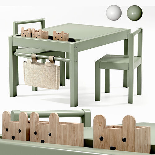 Kids Play Table Set 3D model