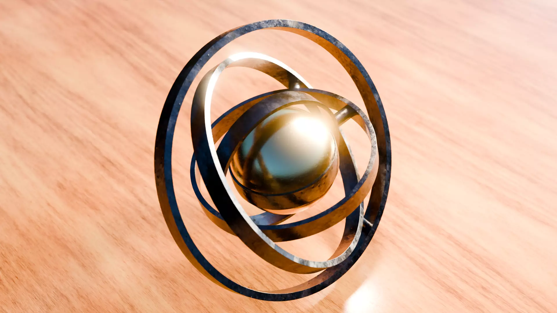 Realistic 3D Gyroscope loop Model 3D model_0