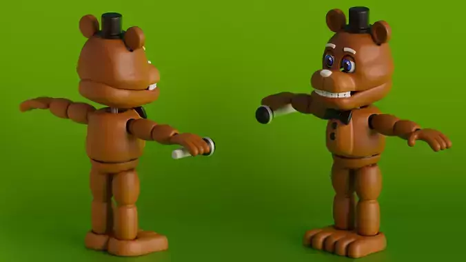 Freddy Inspired 3D Character  Stylized Animatronic Model For SFM 3D model