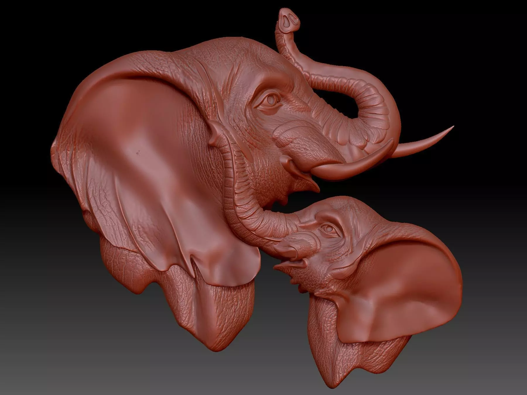 Elephants 3D print model_0