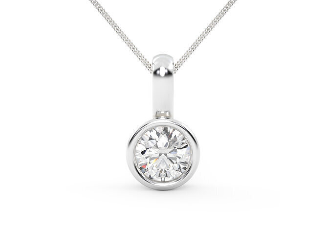 Bezel Set round diamond pendant 3D print model