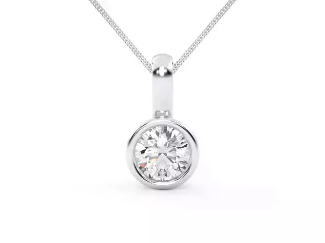 Bezel Set round diamond pendant