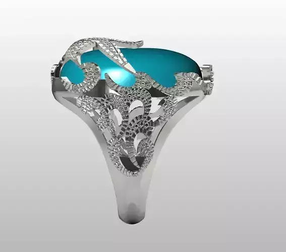  Turquoise Starfish ring 3D print model