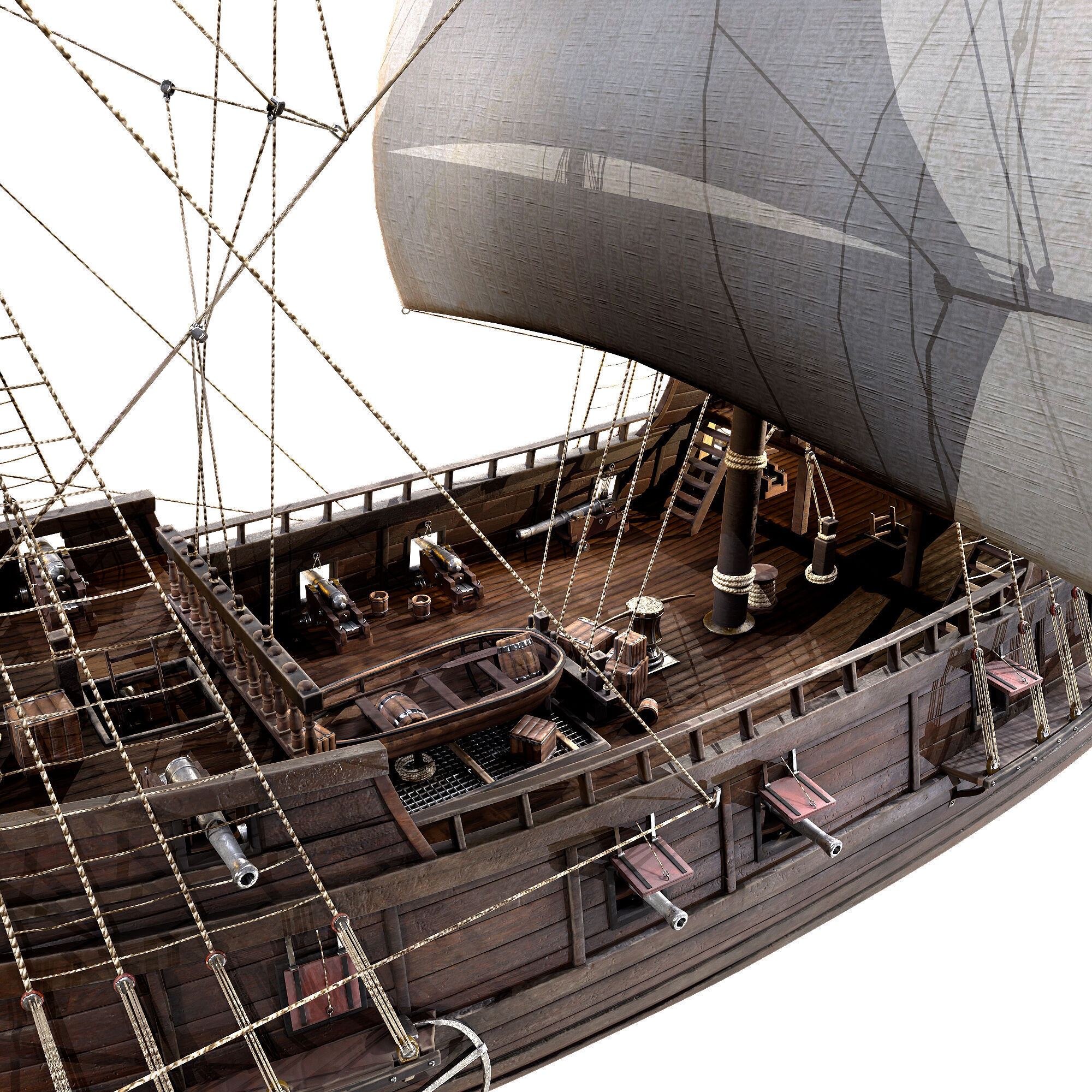 Galleon Ship n1 3D model_4
