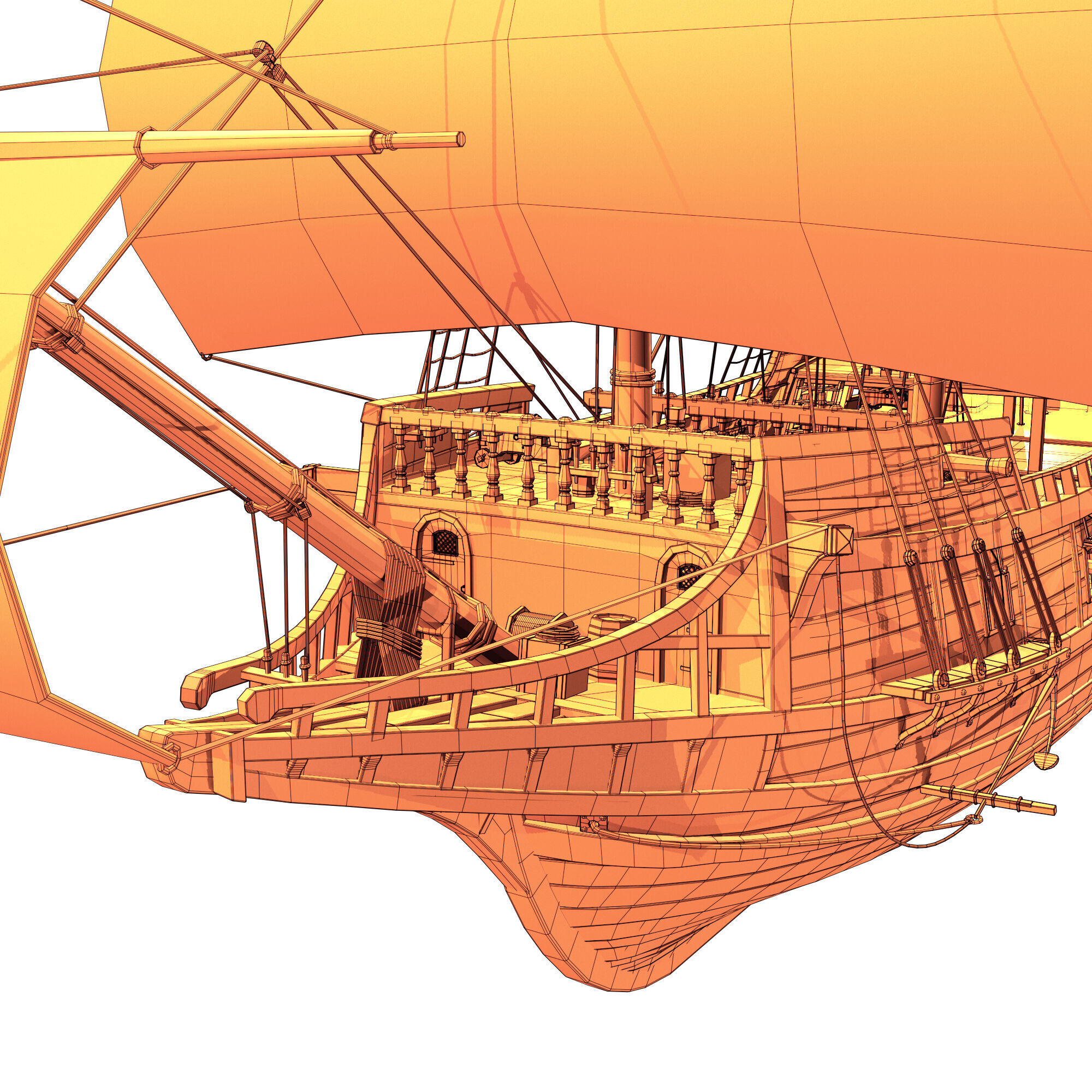Galleon Ship n1 3D model_13