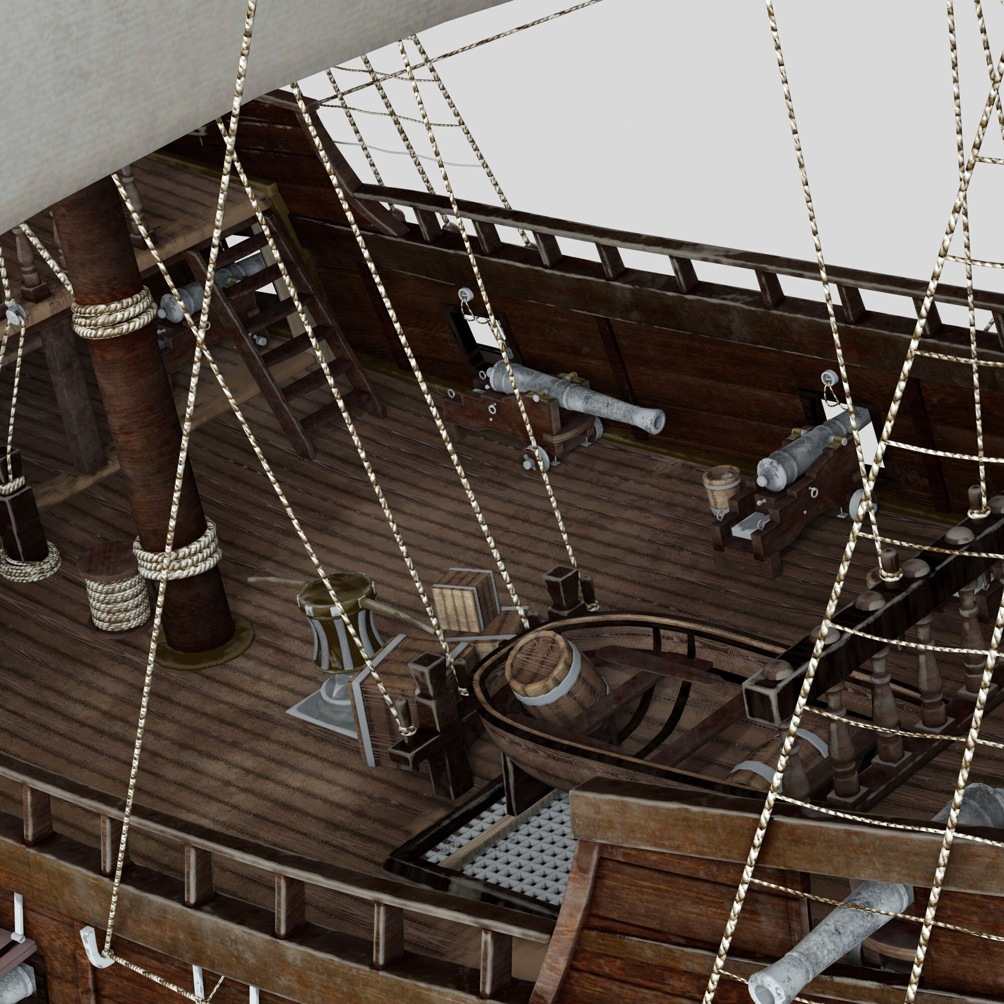 Galleon Ship n1 3D model_9