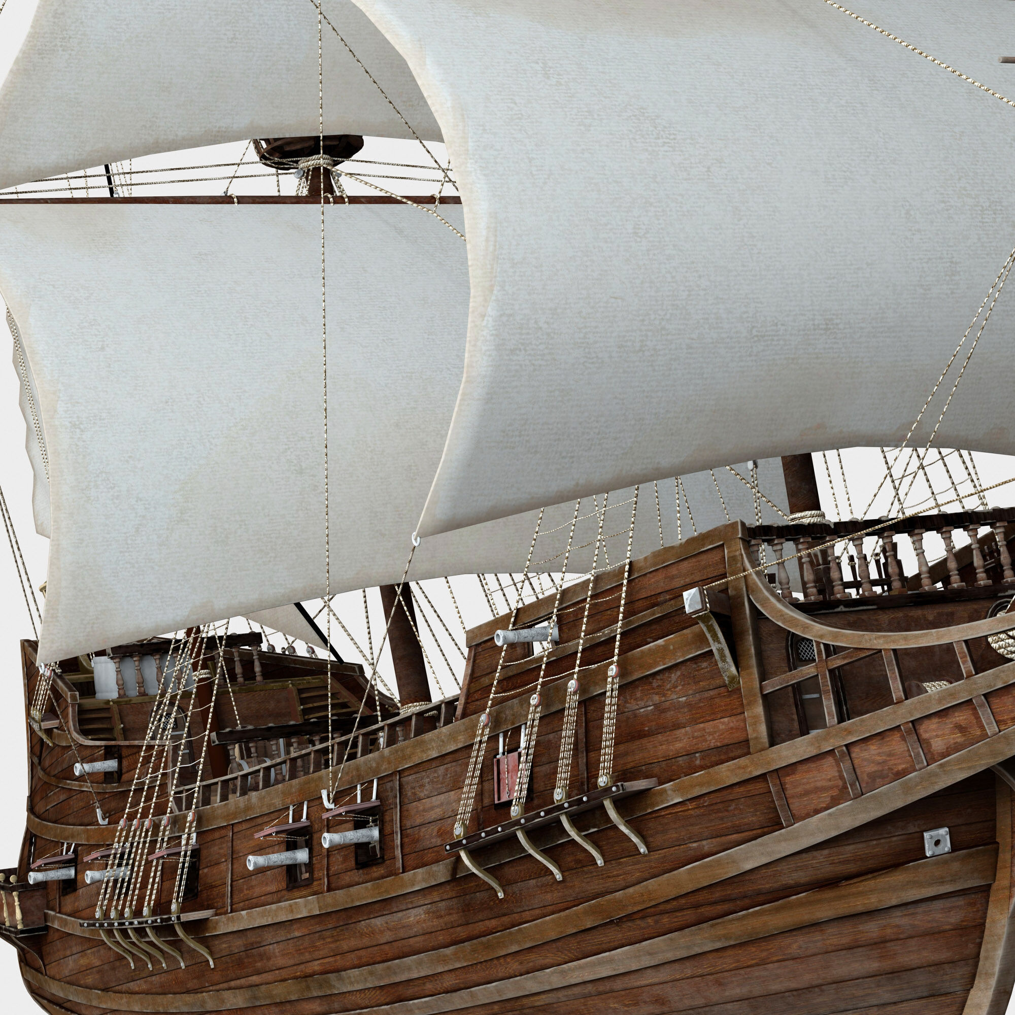 Galleon Ship n1 3D model_7