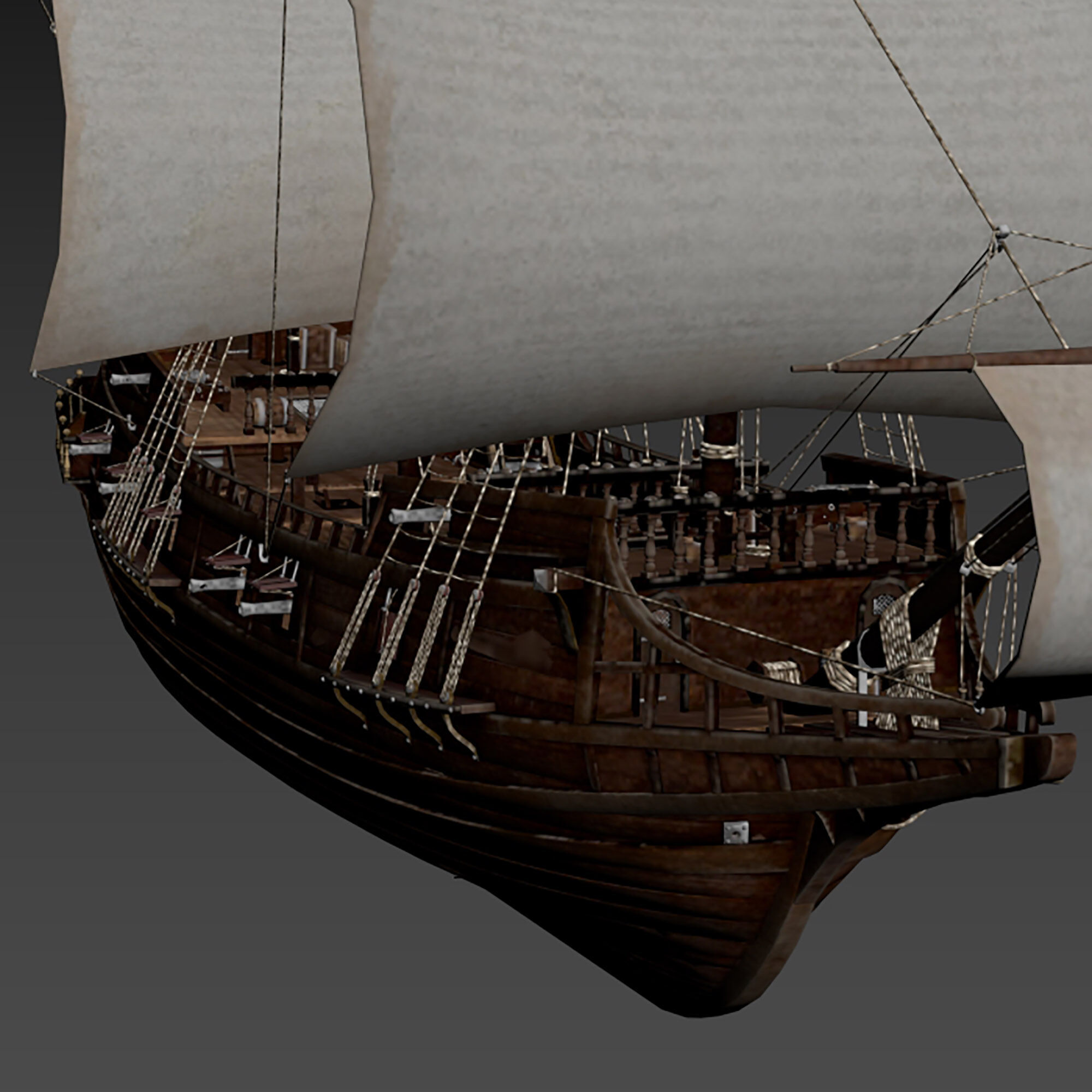 Galleon Ship n1 3D model_10