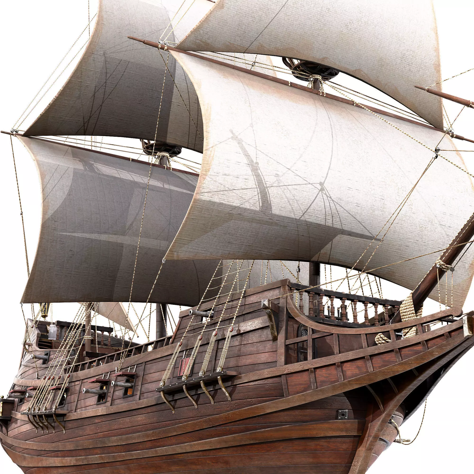 Galleon Ship n1 3D model_0