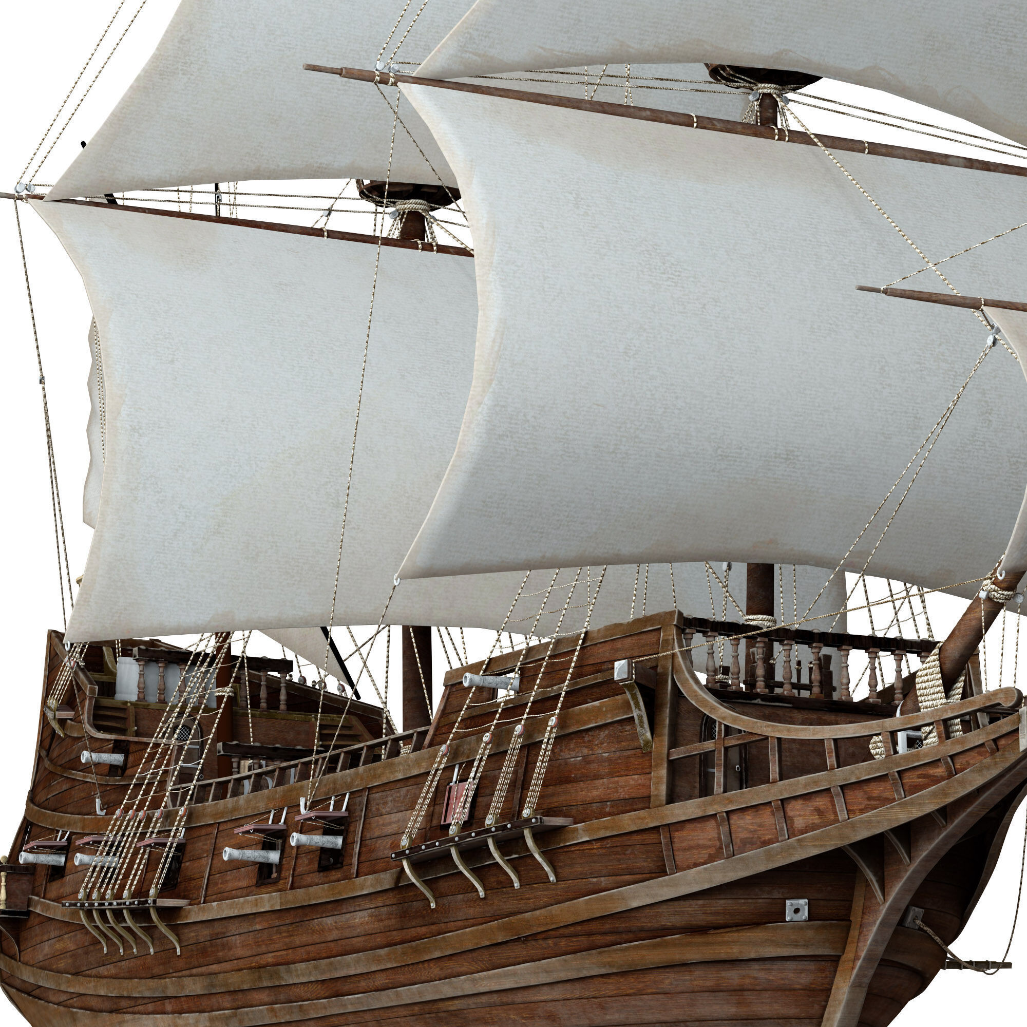 Galleon Ship n1 3D model_5