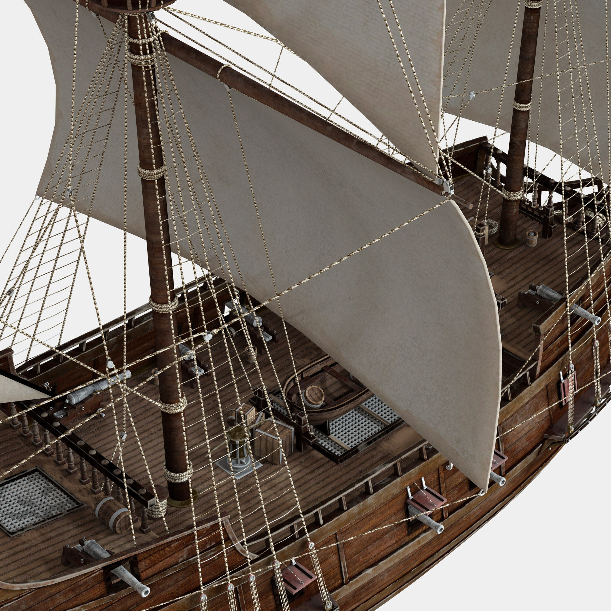 Galleon Ship n1 3D model_8