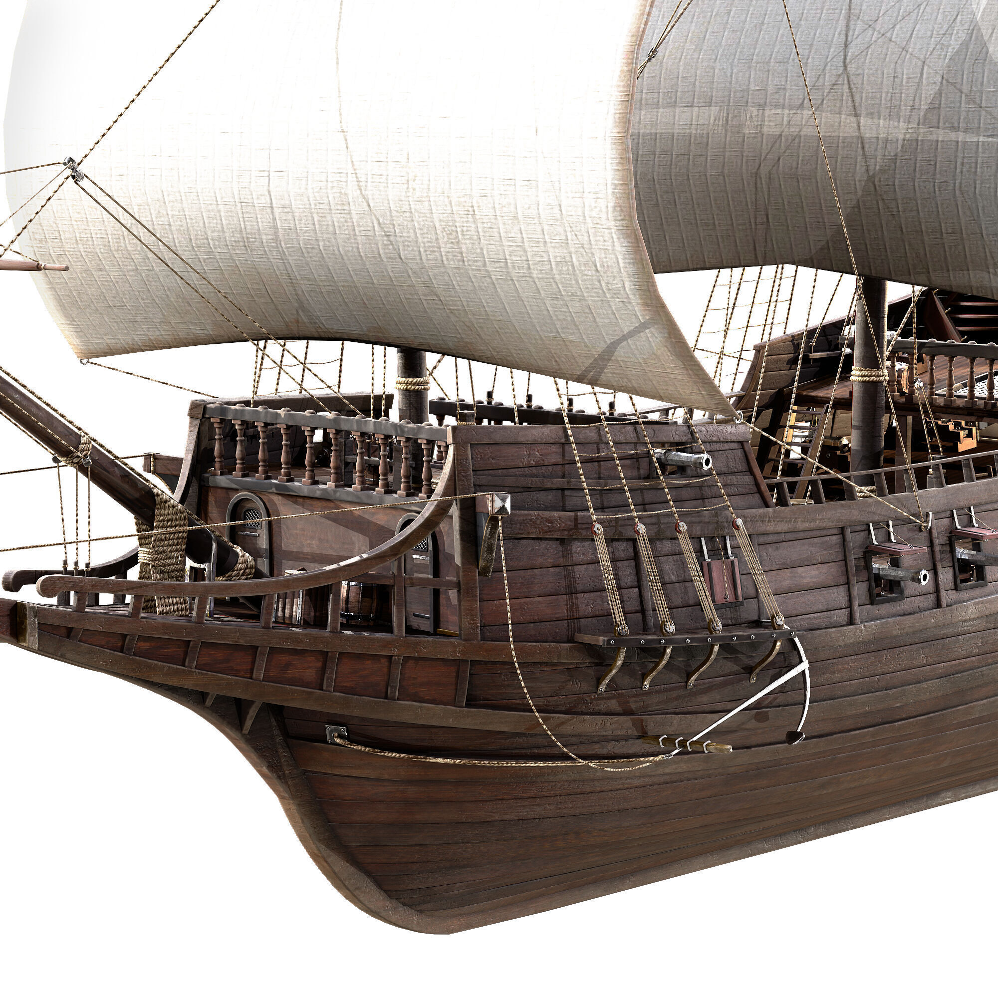 Galleon Ship n1 3D model_3