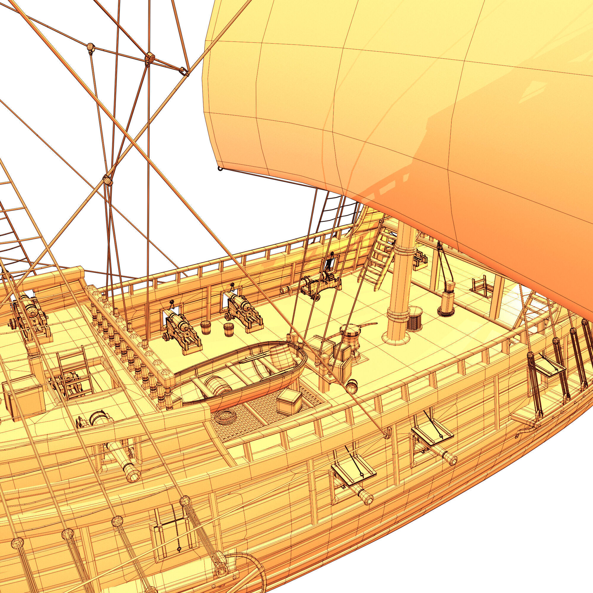 Galleon Ship n1 3D model_14