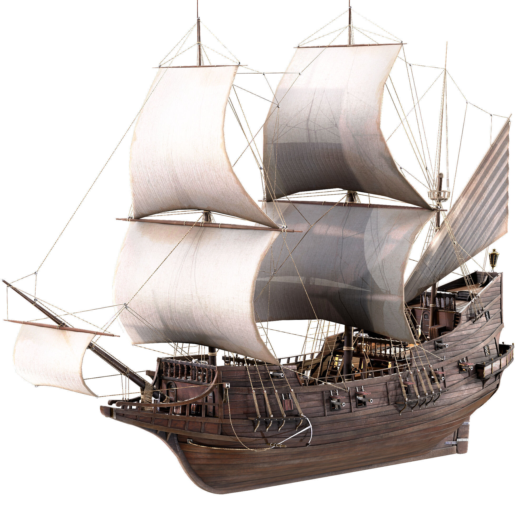 Galleon Ship n1 3D model_1