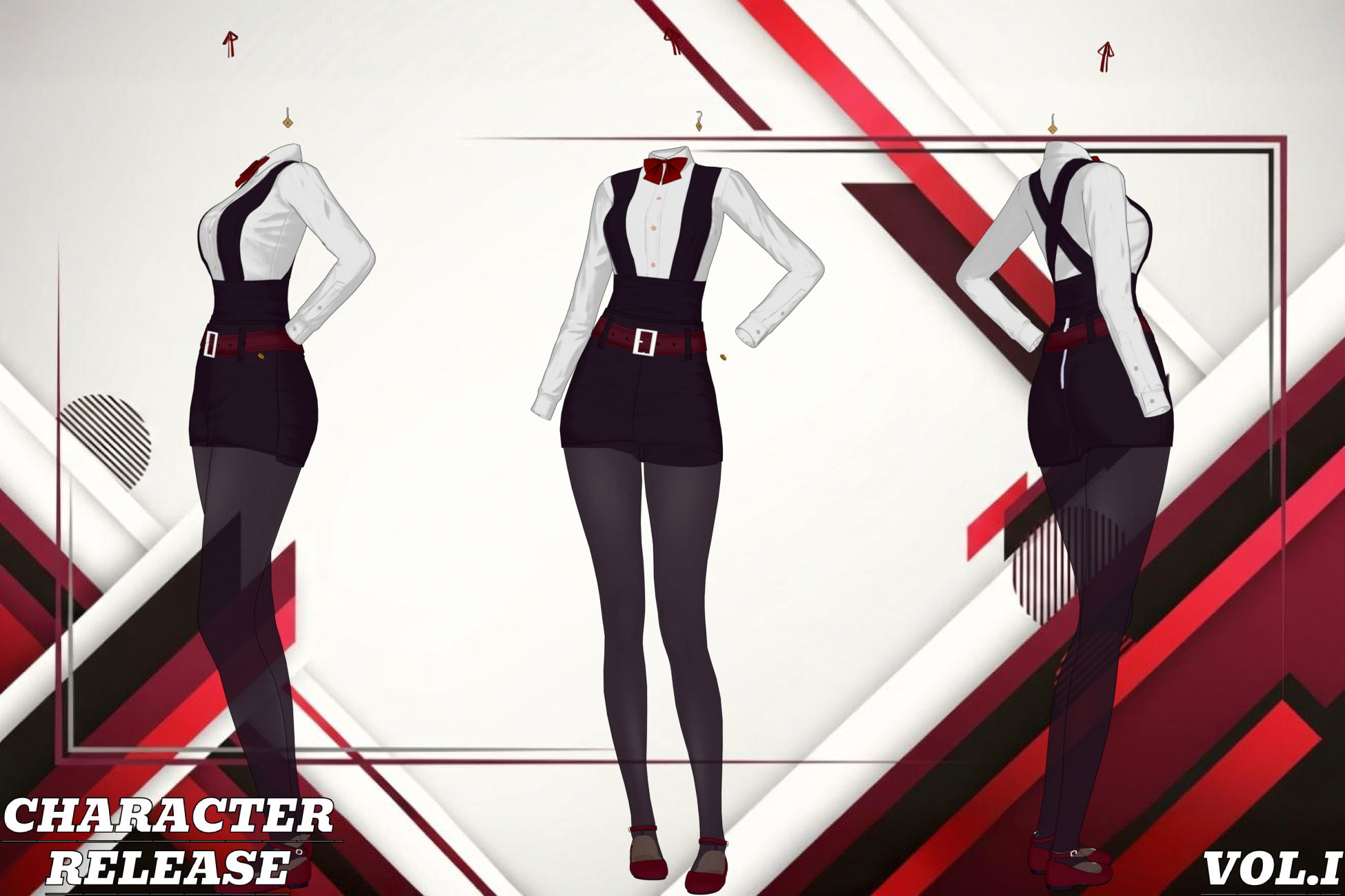 Anime Character Uniform Vol I Low-poly 3D model_5