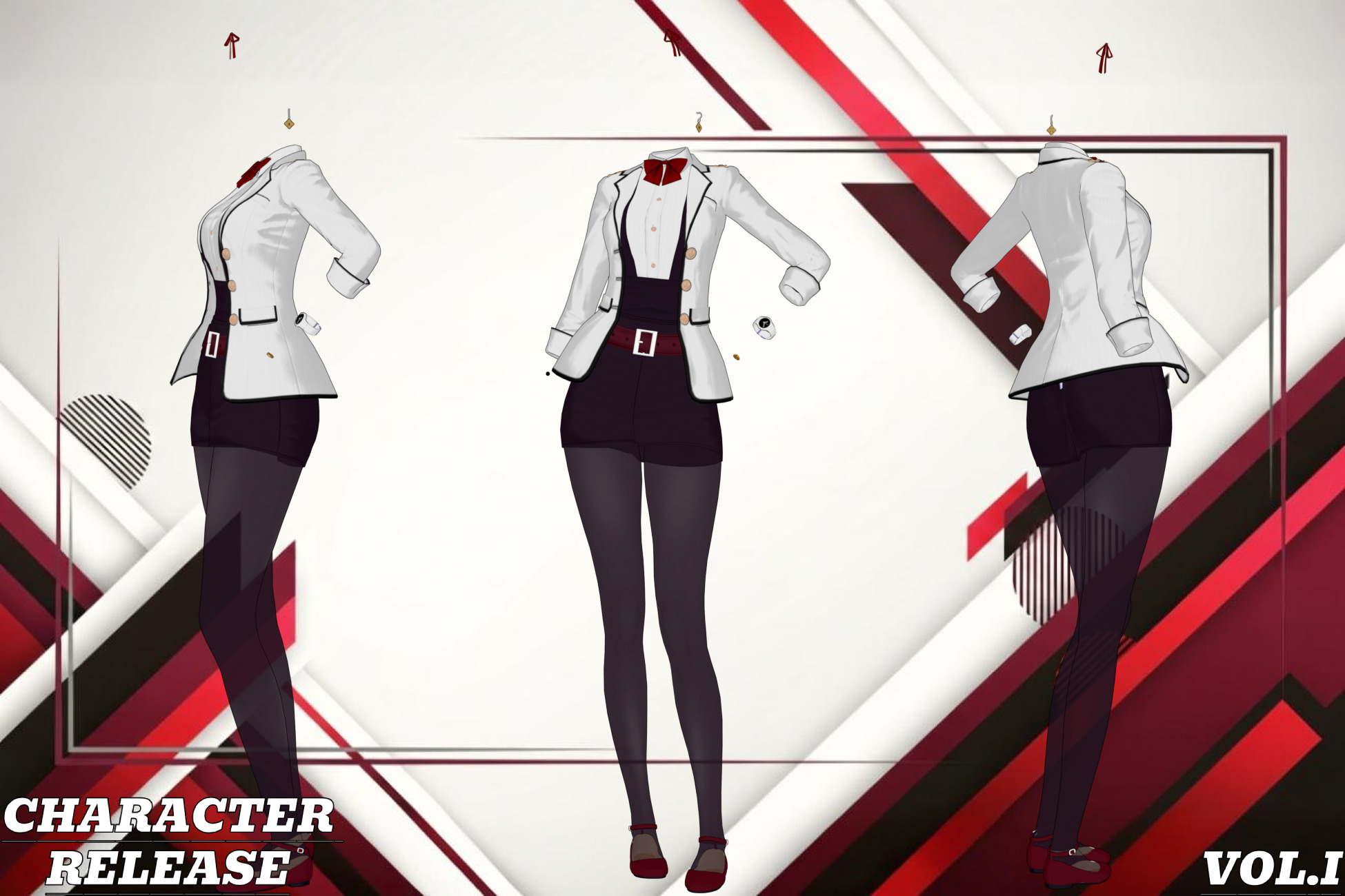 Anime Character Uniform Vol I Low-poly 3D model_3