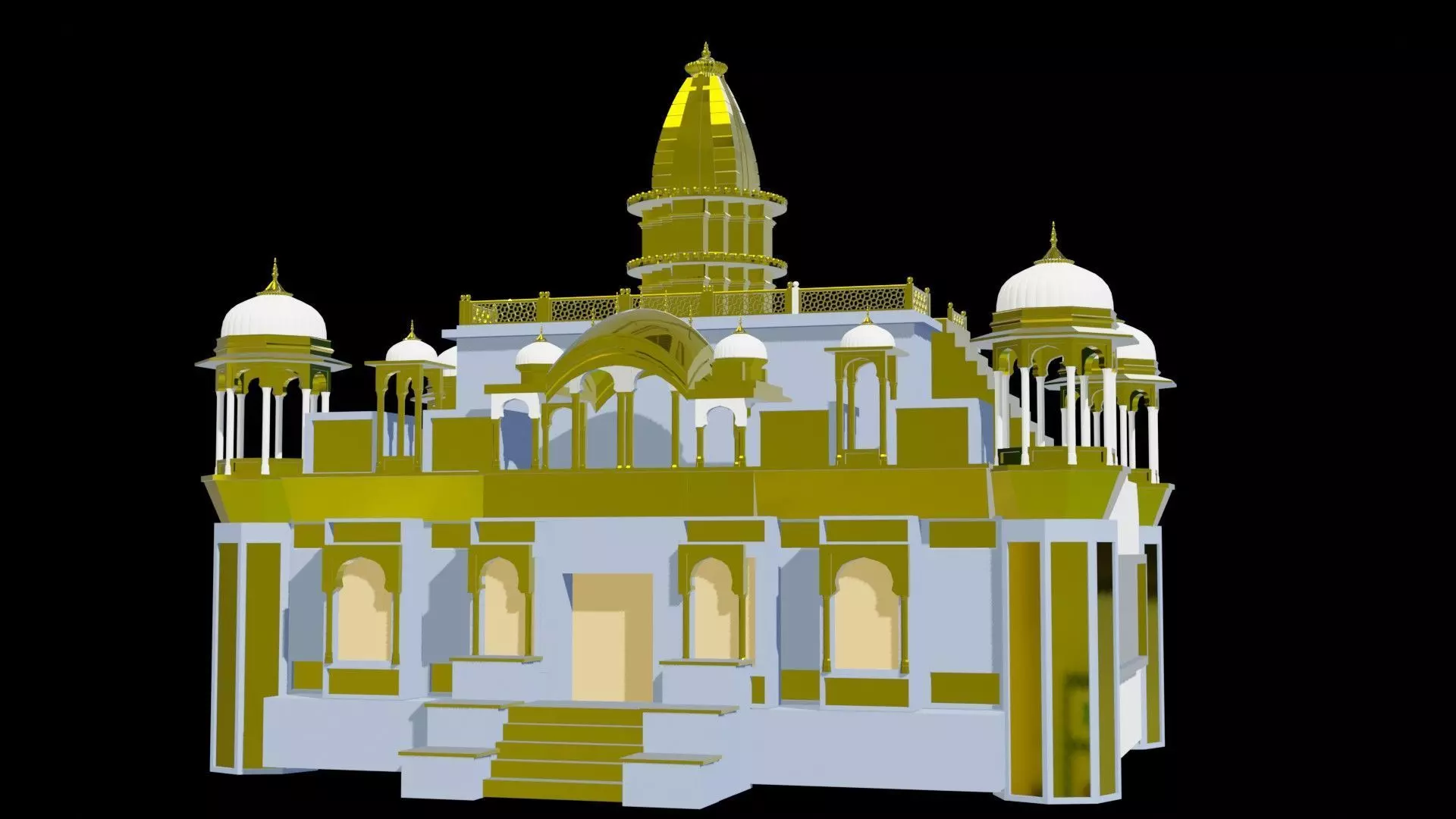 Bhawan 3D Model Low-poly 3D model_0
