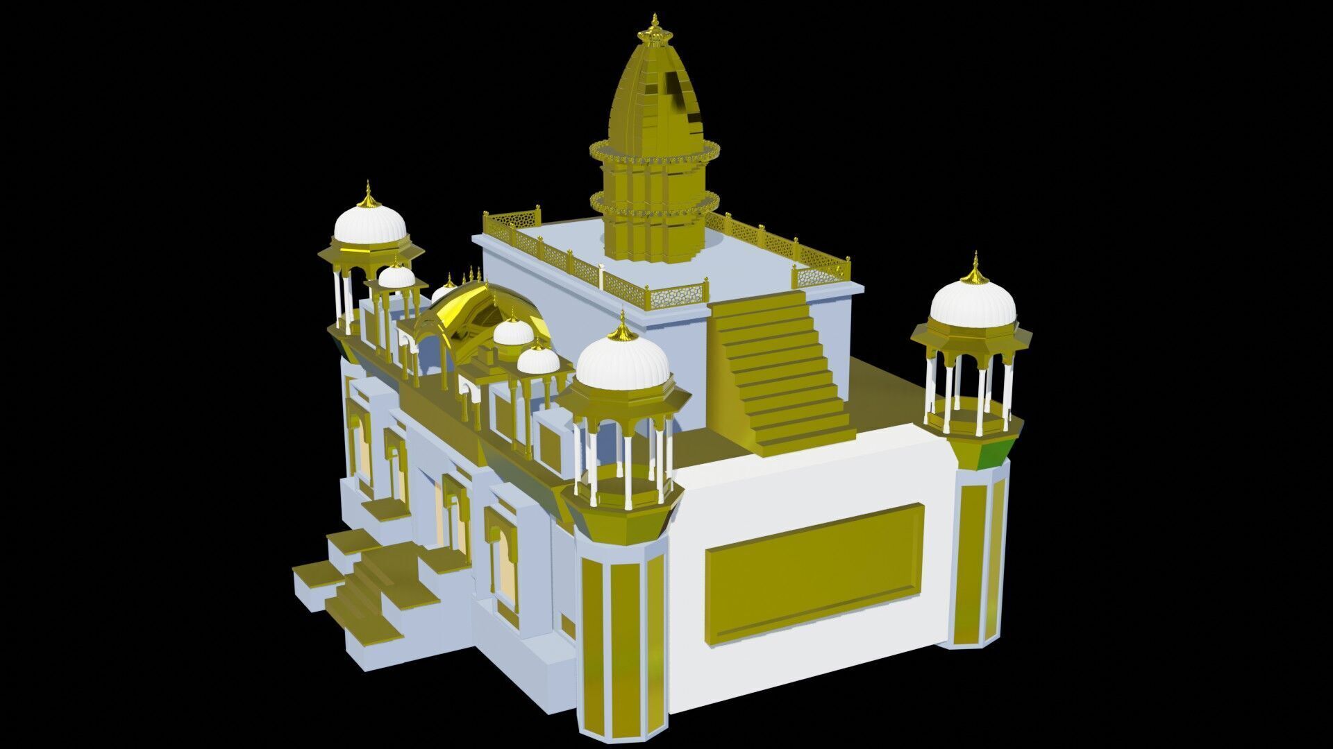 Bhawan 3D Model Low-poly 3D model_1