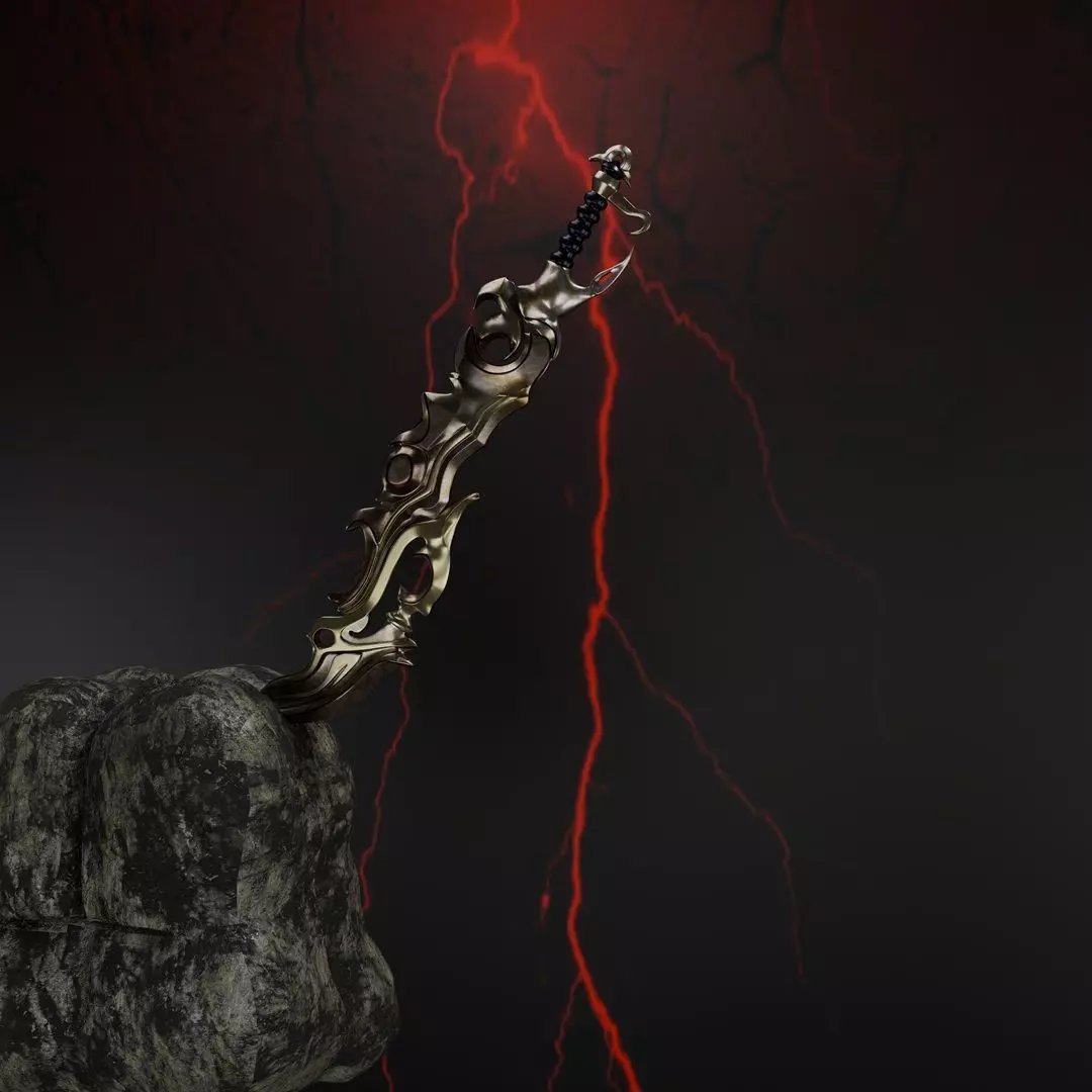 Game Model Knife Low-poly 3D model