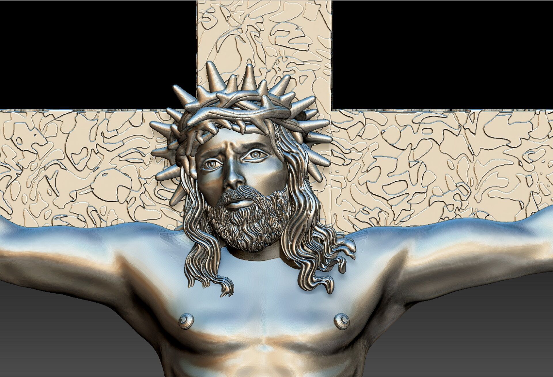 Jesus full 3D statue 3D print model_1