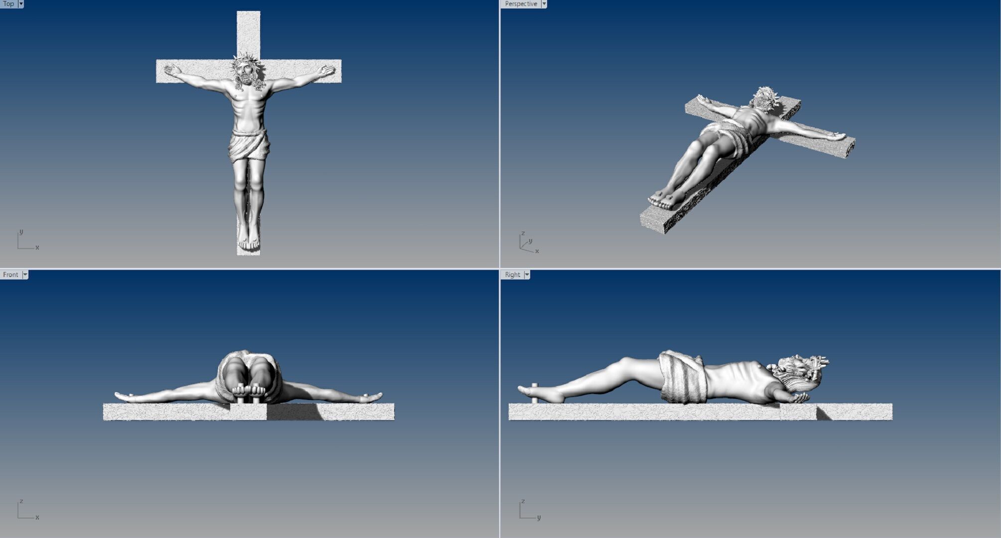 Jesus full 3D statue 3D print model_9