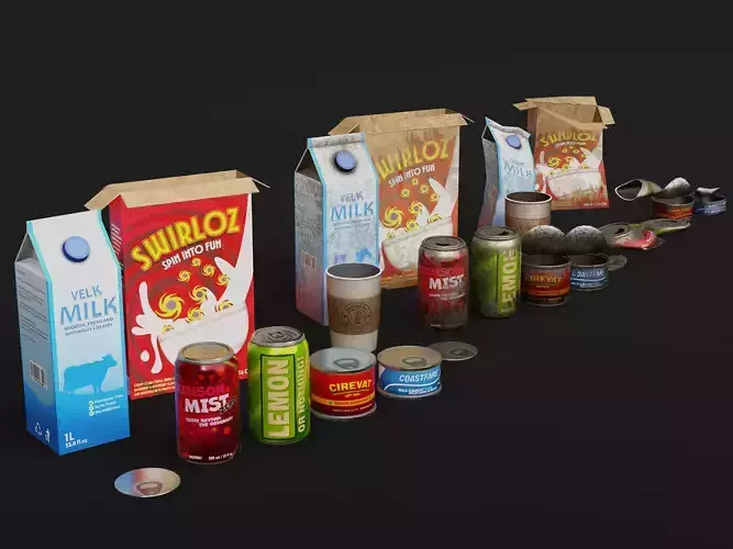 Urban Trash Props - Clean Dirty And Crushed Products