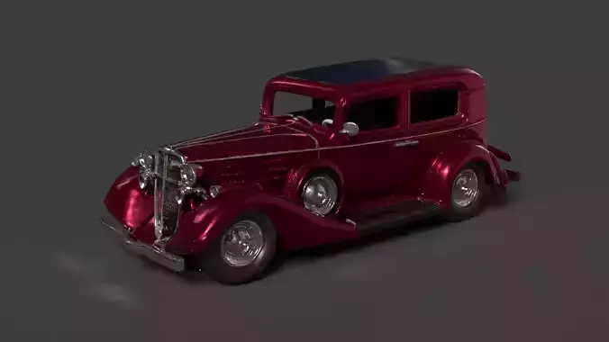 Chinese red vintage car  