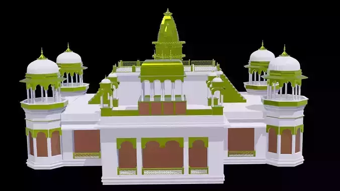 Heritage Hindu Bhawan  Low-poly 3D model