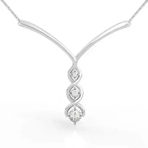 Three Stone Pendant Necklace