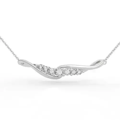 Stunning Curved Gem Wave Necklace 3D print model
