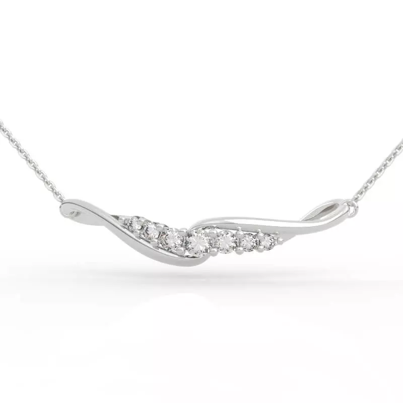 Stunning Curved Gem Wave Necklace 3D print model